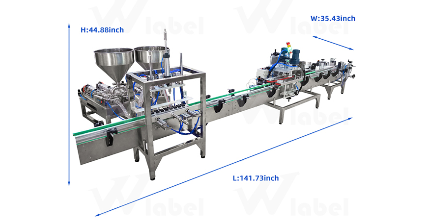Desktop Small Liquid Filling Capping Labeling Machine Line without Vibrating plate